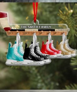 Ice Hockey Skates Family Personalized Ornament, Family Ornament, Family Christmas Decor