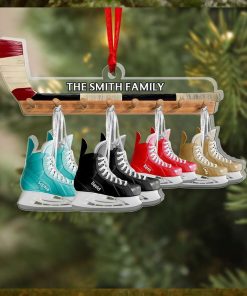 Ice Hockey Skates Family Personalized Ornament, Family Ornament, Family Christmas Decor