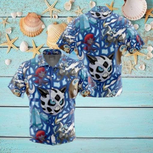 Ice Type Pokemon Pokemon Button Up Anime Hawaiian Shirt