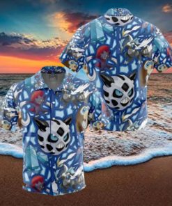 Ice Type Pokemon Pokemon Button Up Anime Hawaiian Shirt