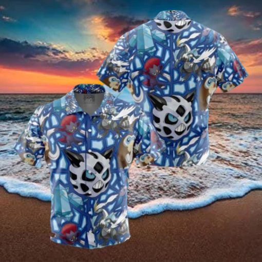 Ice Type Pokemon Pokemon Button Up Anime Hawaiian Shirt