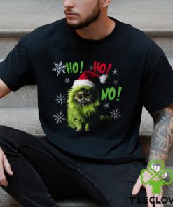 Ho Ho No Cute Cat Wearing Hat Christmas Cat Classic T Shirt