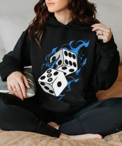 Icy Flaming Dice Graphic Tee Shirt