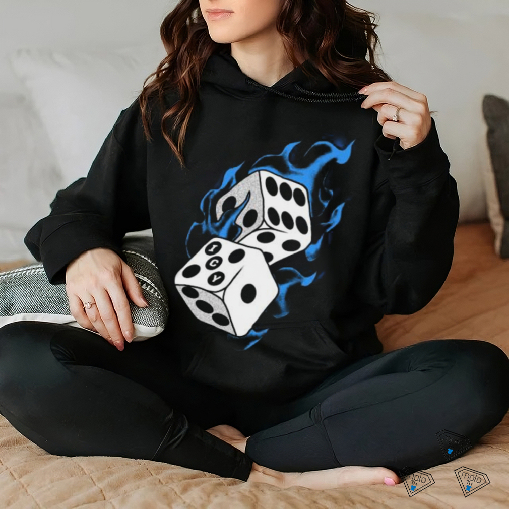 Icy Flaming Dice Graphic Tee Shirt Icy Flaming Dice Graphic Tee Shirt