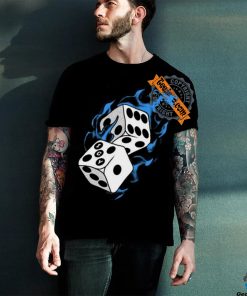 Icy Flaming Dice Graphic Tee Shirt