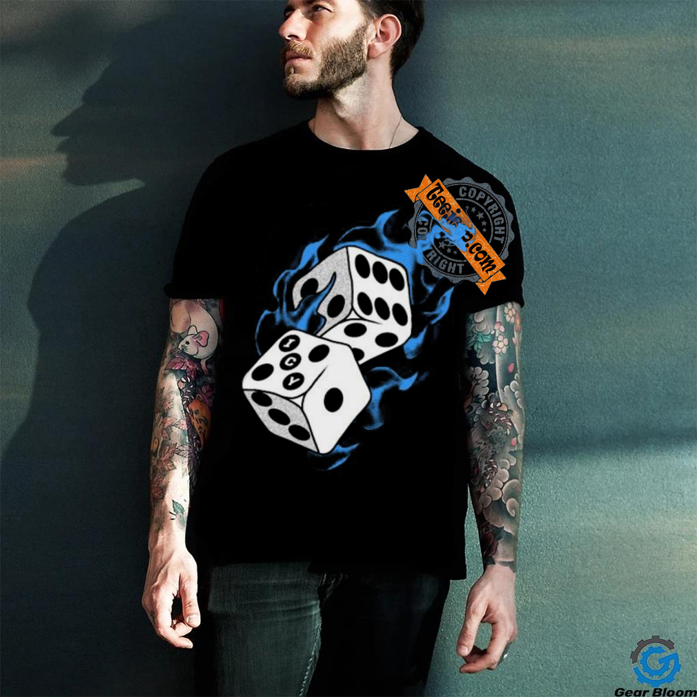 Icy Flaming Dice Graphic Tee Shirt Icy Flaming Dice Graphic Tee Shirt
