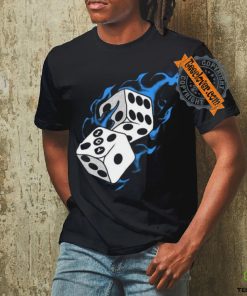 Icy Flaming Dice Graphic Tee Shirt