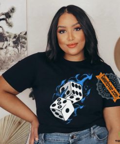 Icy Flaming Dice Graphic Tee Shirt