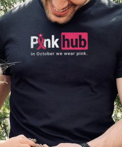 In October We Wear Pink Ribbon Funny Breast Cancer Awareness T Shirt