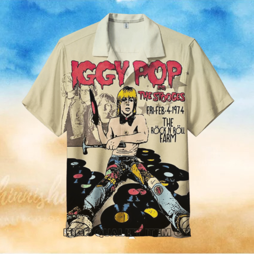 Iggy Pop And The Stooges Short Sleeve Hawaiian Shirt Iggy Pop And The Stooges Short Sleeve Hawaiian Shirt