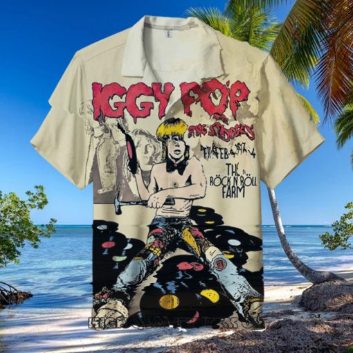 Iggy Pop And The Stooges Short Sleeve Hawaiian Shirt