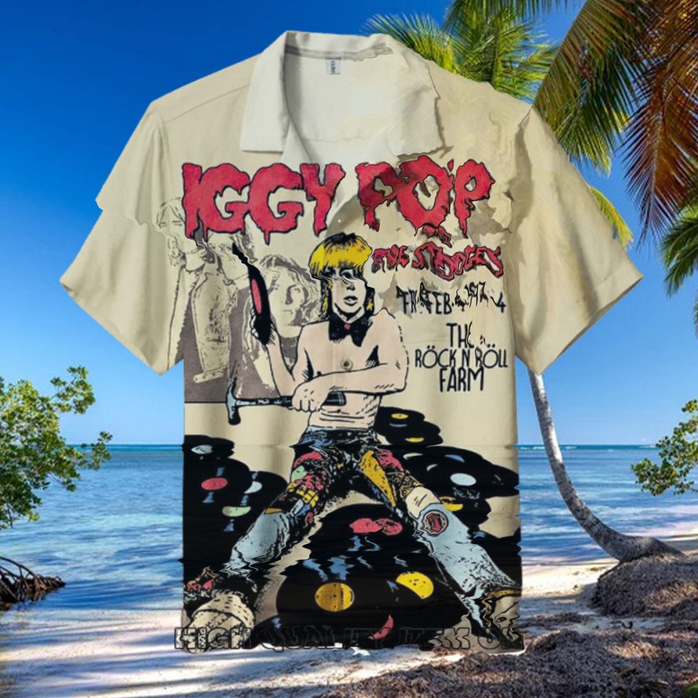 Iggy Pop And The Stooges Short Sleeve Hawaiian Shirt Iggy Pop And The Stooges Short Sleeve Hawaiian Shirt