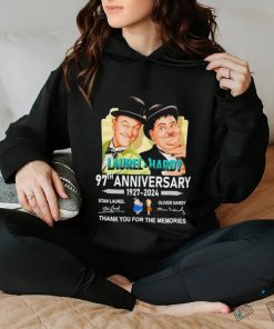 Laurel and Hardy 97th anniversary 1927 2024 thank you for the memories hoodie, sweater, longsleeve, shirt v-neck, t-shirt