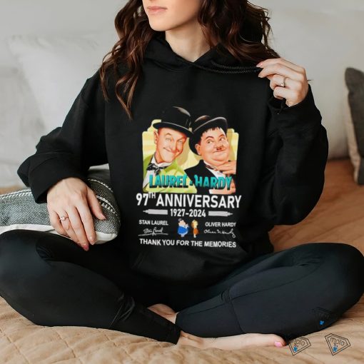 Laurel and Hardy 97th anniversary 1927 2024 thank you for the memories hoodie, sweater, longsleeve, shirt v-neck, t-shirt