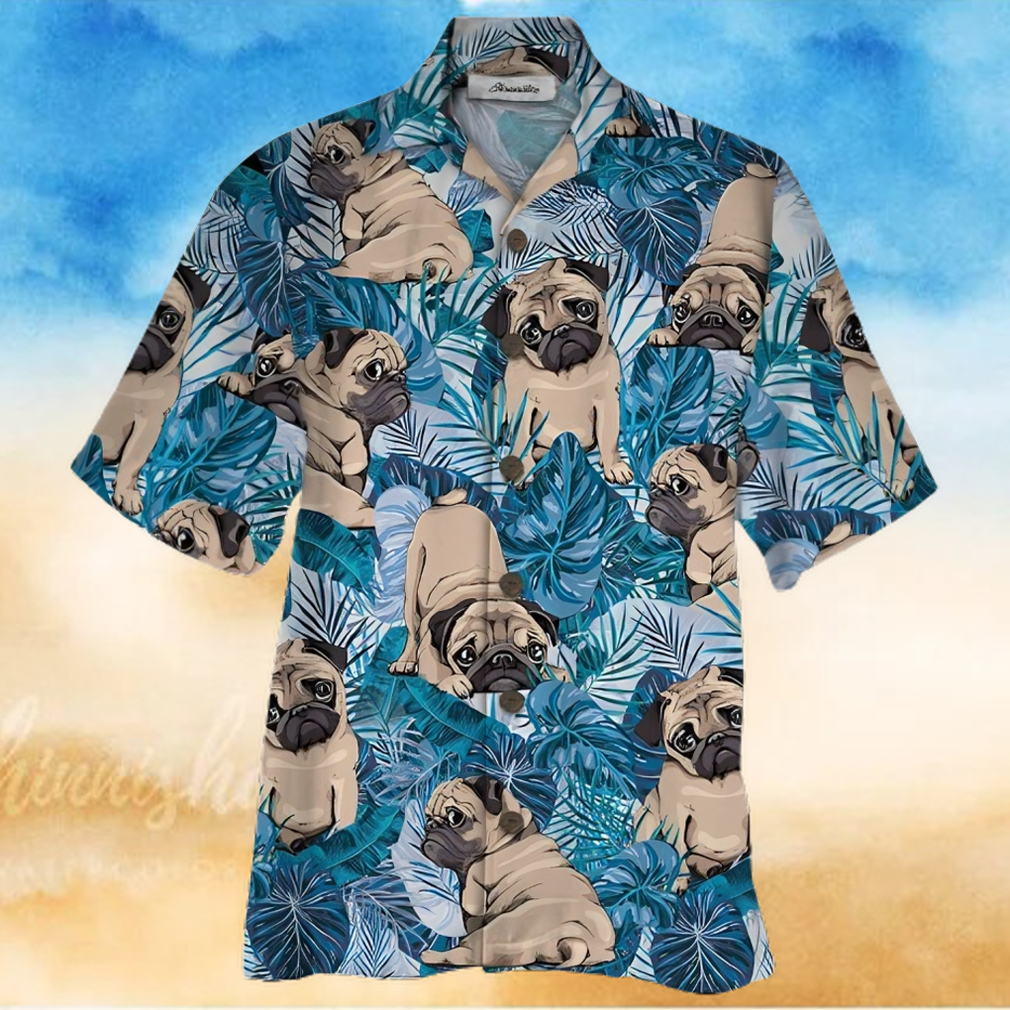 Pugs Blue Nice Design Unisex Hawaiian Shirt