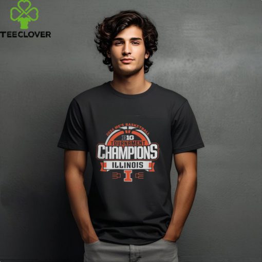 Illini Big Ten Champions Shirt Illinois Fighting Illini Blue 84 2024 Big Ten Men’s Basketball Conference Tournament Champions Locker Room T Shirt