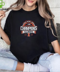 Illini Big Ten Champions Shirt Illinois Fighting Illini Blue 84 2024 Big Ten Men's Basketball Conference Tournament Champions Locker Room T Shirt