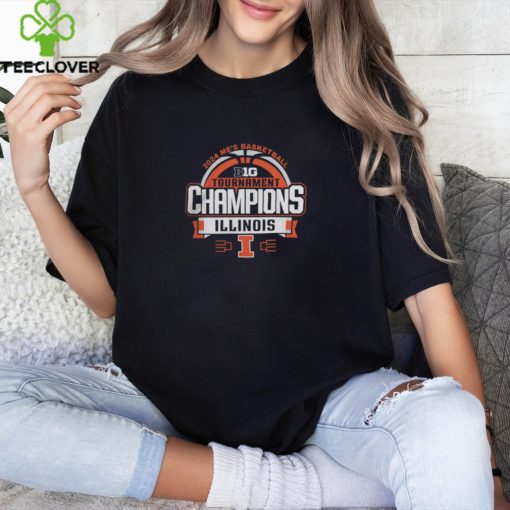 Illini Big Ten Champions Shirt Illinois Fighting Illini Blue 84 2024 Big Ten Men’s Basketball Conference Tournament Champions Locker Room T Shirt