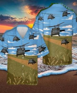 Illinois Army National Guard UH 60 Blackhawk Helicopter Hawaiian Shirt