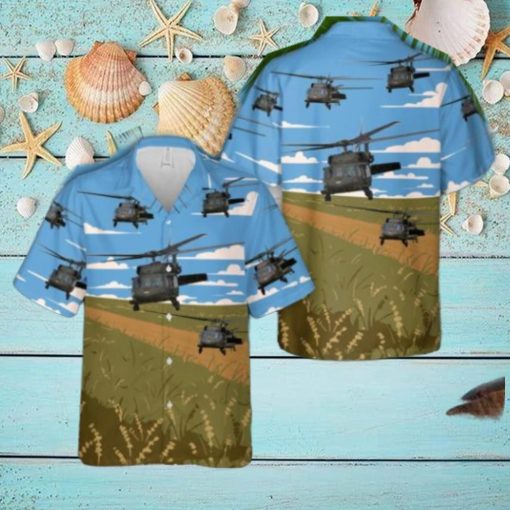 Illinois Army National Guard UH 60 Blackhawk Helicopter Hawaiian Shirt