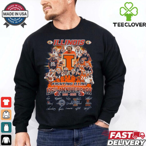 Illinois Fighting Illini 135th Anniversary 1890 2025 Football History  Fan Favorite T Shirt