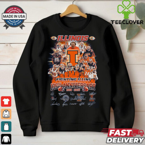 Illinois Fighting Illini 135th Anniversary 1890 2025 Football History  Fan Favorite T Shirt
