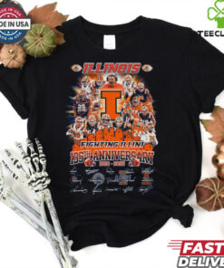 Illinois Fighting Illini 135th Anniversary 1890-2025 Football History Fan Favorite T-Shirt with a commemorative design, celebrating the team’s legacy, perfect for Fighting Illini fans.