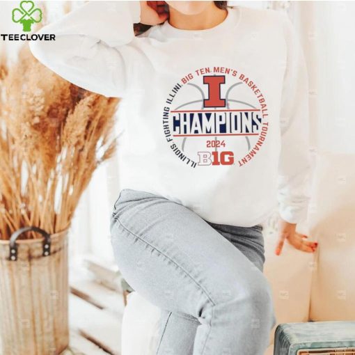 Illinois Fighting Illini 2024 Big 10 Tournament Champ Circle hoodie, sweater, longsleeve, shirt v-neck, t-shirt