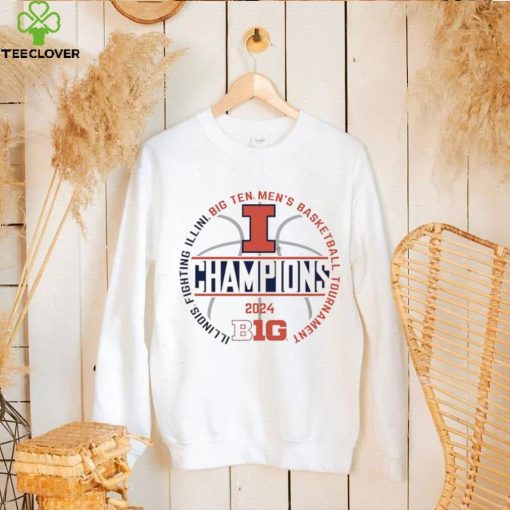 Illinois Fighting Illini 2024 Big 10 Tournament Champ Circle hoodie, sweater, longsleeve, shirt v-neck, t-shirt