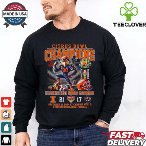 Illinois Fighting Illini Beat South Carolina 21 17 Citrus Bowl Champions Dec 31 2024 Mascot Shirt