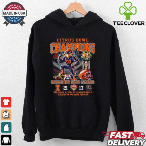 Illinois Fighting Illini Beat South Carolina 21 17 Citrus Bowl Champions Dec 31 2024 Mascot Shirt