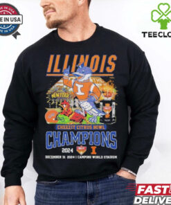 Illinois Fighting Illini Cheezit Citrus Bowl Champions 2024 Mascot T Shirts  Fan Favorite
