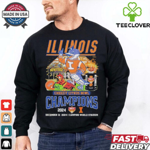 Illinois Fighting Illini Cheezit Citrus Bowl Champions 2024 Mascot T Shirts  Fan Favorite