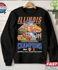 Illinois Fighting Illini Cheezit Citrus Bowl Champions 2024 Mascot T Shirts  Fan Favorite