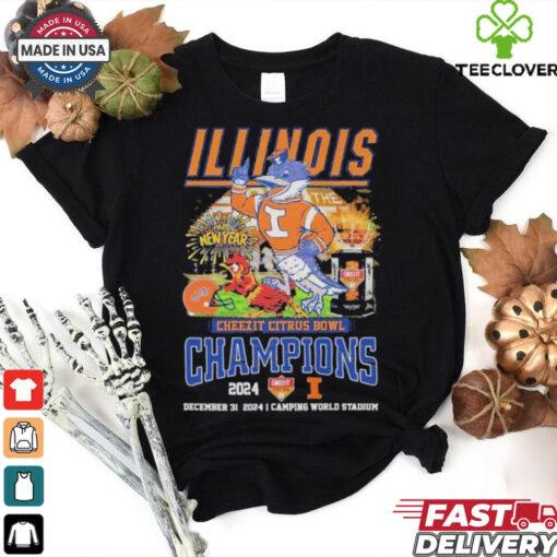 Illinois Fighting Illini Cheezit Citrus Bowl Champions 2024 Mascot T Shirts  Fan Favorite