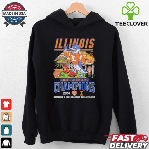 Illinois Fighting Illini Cheezit Citrus Bowl Champions 2024 Mascot T Shirts  Fan Favorite