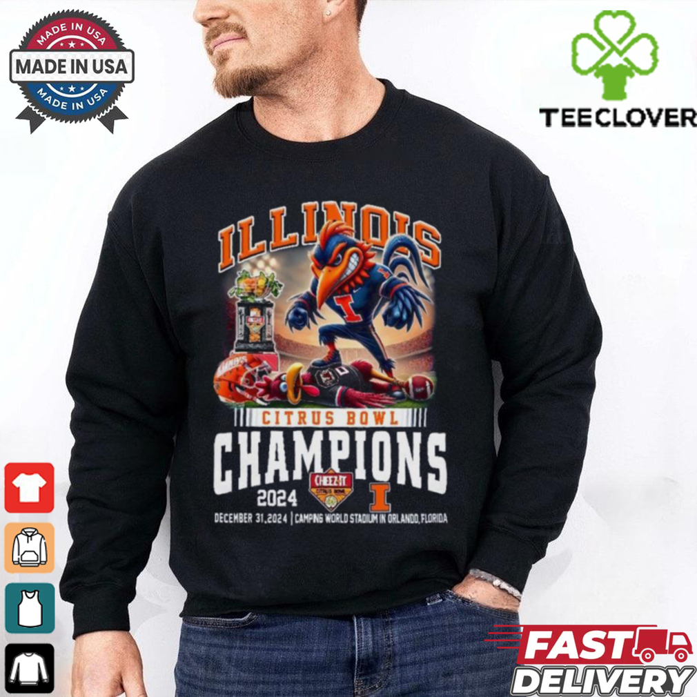 Illinois Fighting Illini Citrus Bowl Champions 2024 Dec 31 Mascot Shirt Illinois Fighting Illini Citrus Bowl Champions 2024 Dec 31 Mascot Shirt