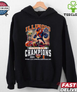 Illinois Fighting Illini Citrus Bowl Champions 2024 Dec 31 Mascot Shirt 2 Illinois Fighting Illini Citrus Bowl Champions 2024 T-shirt, featuring mascot design, Dec 31 event, unisex fit, Illinois football fan gear, Citrus Bowl championship shirt.