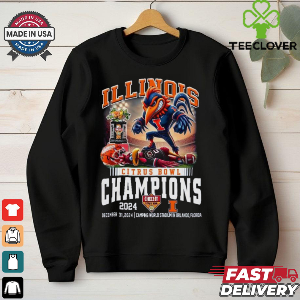 Illinois Fighting Illini Citrus Bowl Champions 2024 Dec 31 Mascot Shirt Illinois Fighting Illini Citrus Bowl Champions 2024 Dec 31 Mascot Shirt