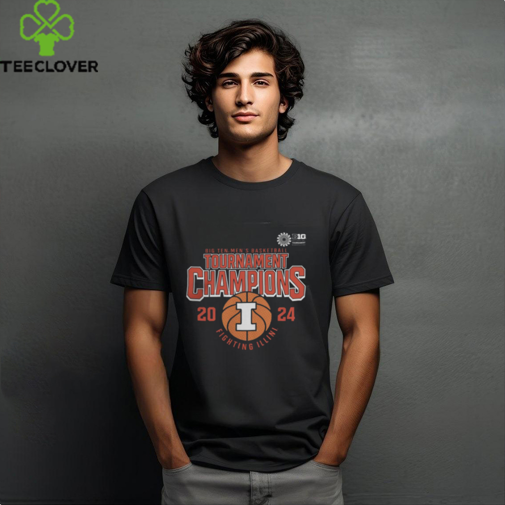 Illinois Fighting Illini Fanatics Branded 2024 Big Ten Men's Basketball Conference Tournament Champions T Shirt Illinois Fighting Illini Fanatics Branded 2024 Big Ten Men's Basketball Conference Tournament Champions T Shirt