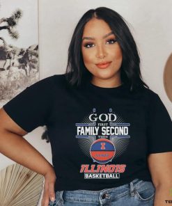 Illinois Fighting Illini God First Second Family Then Basketball Shirt