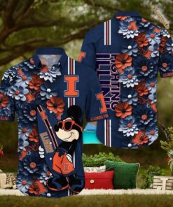 Illinois Fighting Illini Hawaiian Shirt Mickey Love Surfing Trending Summer Gift