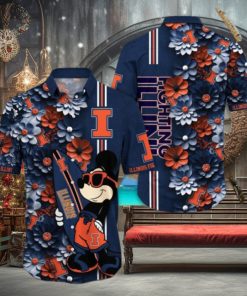 Illinois Fighting Illini Hawaiian Shirt Mickey Love Surfing Trending Summer Gift 1 Illinois Fighting Illini Hawaiian Shirt Mickey Love Surfing Trending Summer Gift