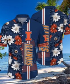 Illinois Fighting Illini NCAA3 Flower Hawaii Shirt