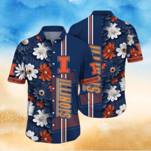 Illinois Fighting Illini NCAA3 Flower Hawaii Shirt
