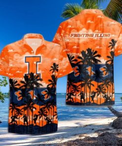 Illinois Fighting Illini Palms Tree Hawaiian Shirt