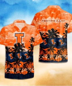Illinois Fighting Illini Palms Tree Hawaiian Shirt