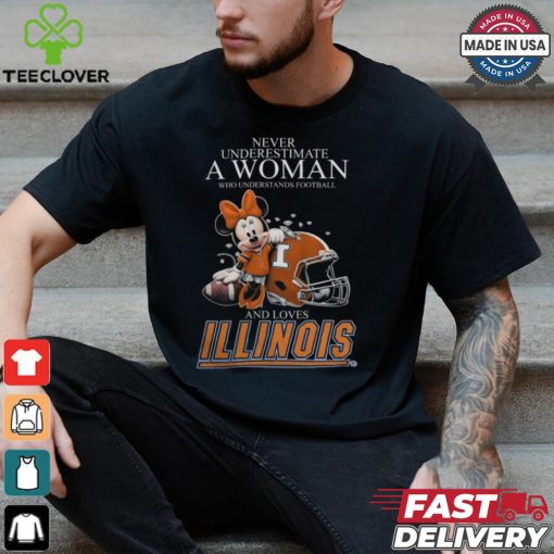 Illinois Fighting Illini x Minnie Mouse Never Underestimate A Woman Who Understands Football And Loves Shirt