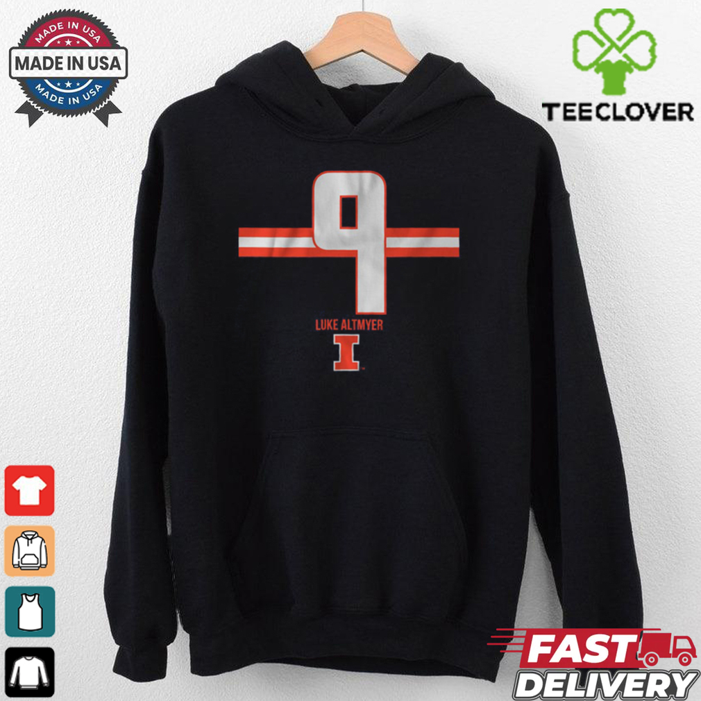 Illinois Football Luke Altmyer Number Stripe Shirt Illinois Football Luke Altmyer Number Stripe Shirt