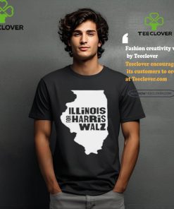 Illinois Map for Harris Walz 2024 T Shirt